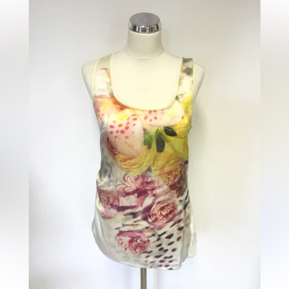 Karen Millen Silk Floral Print Sleeveless Top sz 10